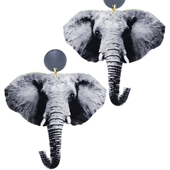 Print Animal Theme Face Earrings - Picture 1 of 1